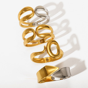 สร้อยข้อมือสปริงทรงเรขาคณิต สแตนเลสสตีล ดีไซน์เปิด สำหรับผู้หญิง - Product Image 1