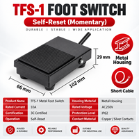 Pédale de commande TFS-1 à réinitialisation automatique, antidérapante, 10A 250VAC, câble 3 conducteurs, boîtier en fer/plastique, pour soudeuse par points industrielle