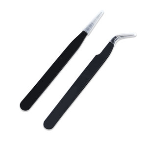 Pinzas de Acero Inoxidable con Punta Curva y Recta para Recoger Diamantes de Imitación, Pinzas para Decoración de Uñas, Práctica de Manicura con Cristales - Product Image 2