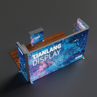 Kotak Lampu LED Warna Trendi dengan Lampu Latar Belakang, Kedalaman 60mm, Poster Banner Portabel yang Dapat Ditukar, Dinding Stan Pameran Modular Aluminium
