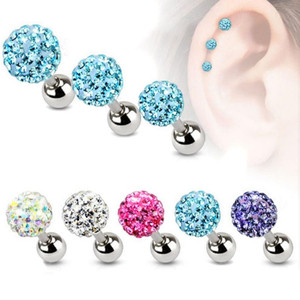 Bông Tai Dạng Hạt Kim Cương Giả Nhiều Màu Bằng Thép Không Gỉ Sụn Thời Thượng Bán Buôn Sang Trọng Màu Sắc Phong Phú - Product Image 1