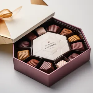Kotak coklat poligon bentuk segi enam segi enam segi enam surga kustom khusus