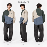 T-shirts et Sweat-shirts Homme Personnalisés de Marque Premium, Color Block, 100% Coton, Manches Longues, Streetwear, Broderie, Respirant, Décontracté, ODM