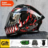Casque de moto modulable certifié DOT, casque intégral rabattable, casque intégré, unisexe, pour la conduite de scooter électrique
