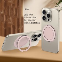 Support de téléphone portable sans fil magnétique rotatif à 360 degrés avec crochet métallique, sangle de téléphone durable, accessoire de maintien