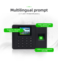 Autonome Intelligent Présence Biométrique D'empreintes Digitales Temps Enregistrement Horloge Employé Horloge Dans Le Dispositif