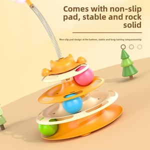 Jouet interactif pour chat transfrontalier : boule tournante sur plateau, auto-amusement, anti-ennui, jouet à plumes pour chat, modèle <span class=keywords><strong>MS801</strong></span> 72 - Product Image 4
