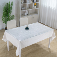 Nappe rectangulaire en PVC imprimée sur mesure, motif subtil blanc nacré irisé, collection RNPT