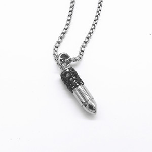 yunnique Titanium Steel Bullet Pendant <b>Necklace</b> Unisex Openable Gold Black Stainless Steel Gift Jewelry for <b>Couples</b> - Product Image 5