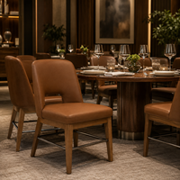 Chaise de salle à manger artistique en tissu et bois, style Mid-Century, pour hôtels, restaurants et repas raffinés