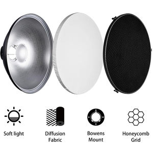 42cm 55cm Beauty Dish Grille en nid d'abeille Blanc Diffuseur Réflecteur Standard pour Speedlite Flash Produit <span class=keywords><strong>Portrait</strong></span> Photographie Lumière - Product Image 2