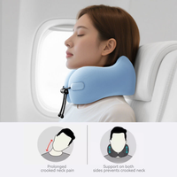 Oreiller de voyage en mousse à mémoire de forme en forme de U, lavable et personnalisable, pour les longs trajets aériens et la détente au bureau