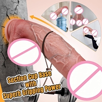 Dildo de Silicona Líquida Suave Premium, Operación Manual, Fuerte Ventosa, Manos Libres, Impermeable, Súper Suave, Realista, Íntimo