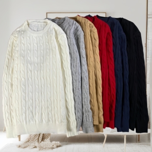 Maglione da <span class=keywords><strong>Uomo</strong></span> in <span class=keywords><strong>Lana</strong></span> Grezza Retrò con Logo Ricamato Personalizzato, Maglione Traspirante Antivento e Caldo, Maglione Casual Invernale da <span class=keywords><strong>Uomo</strong></span> - Product Image 1