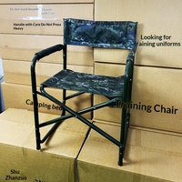 Chaise pliante industrielle camouflage en tissu Oxford, mobilier d'extérieur portable pour la formation, idéale pour les commandements désertiques et les camps standard
