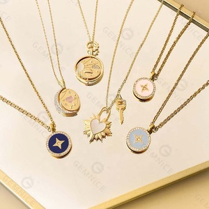Gemnel Striking Design a Small Key Charm Hangs Alongside <strong>the</strong> Heartbeat <strong>Mother</strong> of Pearl Pendant Necklace - Product Image 5