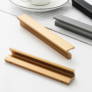 7-frame Aluminum Alloy Drawer <b>Handle</b> Cabinet Shoe Cabinet Plus Long <b>Copper</b> Brushed Closet <b>Handle</b> Good Product Unique Novelty - Product Image 6