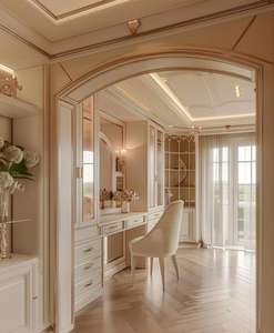 Guardarropa de madera de aluminio personalizado de gama alta de diseño creativo para el hogar para almacenamiento de guardarropa - Product Image 3