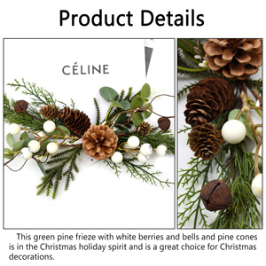 Decorazione Natalizia Moderna Personalizzata per Finestre e Porte con Pigne e Campanelle Simulate, Direttamente dalla Fabbrica per Decorare il Davanzale - Product Image 3