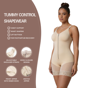 Faja Reductora Postparto <span class=keywords><strong>de</strong></span> Nylon <span class=keywords><strong>y</strong></span> Spandex con Efecto Levanta Glúteos Sin Costuras <span class=keywords><strong>y</strong></span> Panel <span class=keywords><strong>de</strong></span> Control Abdominal para Recuperación Femenina - Product Image 3