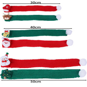 Nouvel ensemble é<span class=keywords><strong>charpe</strong></span> et bonnet pour animaux de compagnie, <span class=keywords><strong>chien</strong></span> et chat, mignon, hiver, Noël, multi-tailles, fil rouge et vert - Product Image 4