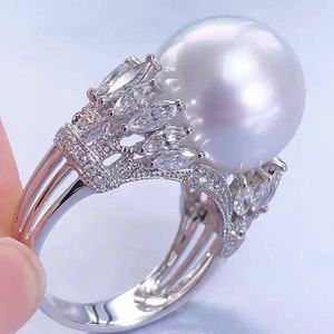 Bague en perle d'eau douce naturelle de précision 925, diamètre 12-13 mm, design d'ouverture impeccable, cadeau idéal - Product Image 3