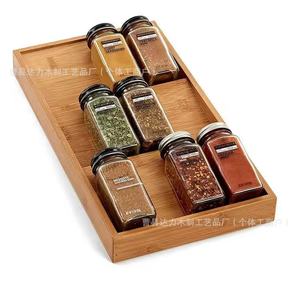 Bamboo Spice Rack Rectangle <b>Desktop</b> <b>Standing</b> Type Kitchen Organizer Multifunctional For Storing Spices Ingredients - Product Image 1