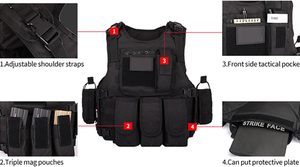 سترة تكتيكية بنظام تحرير سريع، ألواح شبكية قابلة للتنفس، تصميم متعدد الجيوب بنظام مولي للتدريب الخارجي والمغامرات - Product Image 3
