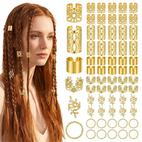 Lot de 60 Breloques et Pendentifs en Alliage Doré pour Cheveux, Idéal pour Dreadlocks et Accessoires de Coiffure – Vente en Gros