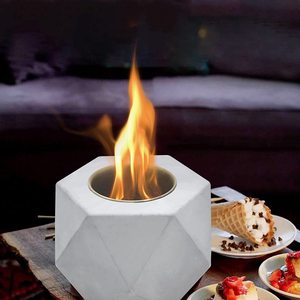 Foyer de table en béton, foyer sans fumée, bol à feu portable de qualité supérieure, Mini foyer à l'éthanol pour une utilisation intérieure et extérieure - Product Image 4