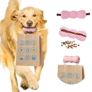 Yaratıcı tasarım kauçuk köpek oyuncak diş temizleme sopa itilebilir tedavi dağıtım köpek oyuncaklar köpek yardım taşımak için