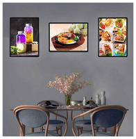 Boîte lumineuse publicitaire LED mince A1A2A3A4 avec panneau frontal en verre, cadre en aluminium à clipser, utilisation en intérieur, restaurants, magasins, cadre d'affiche LED