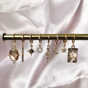 Nueva moda gran oferta pendientes de circonia cúbica joyería 18K pendientes circulares chapados en oro real - Product Image 3