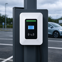 Borne de recharge pour véhicule électrique Wallbox, station de recharge intelligente AC avec lecteur de carte RFID, Type 2, 7 kW, étanche IP65, utilisation domestique et professionnelle