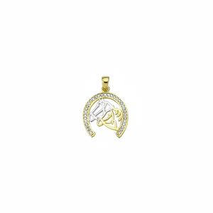14K oro sólido herradura colgante collar buena suerte caballo encanto joyería fina para mujeres hecho en Turquía - Product Image 2