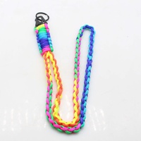 Lanière en paracorde tressée robuste OEM multicolore, porte-clés en paracorde