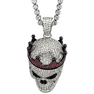 Collier Pendentif Crâne Couronne Hip Hop Personnalisé Plaqué Or 18K Argent Sterling 925 Moissanite pour Fête - Product Image 2