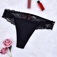 Culottes sexy en dentelle transparente pour femmes, décoration G-string, string, culottes sexy