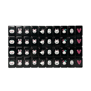 Tuiles de Mahjong Américain en Acrylique Thème Halloween en Stock pour Usage Domestique en Mélamine Noire - Product Image 5
