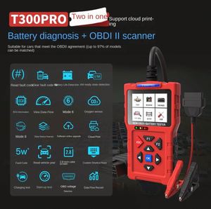 เครื่องอ่านโค้ดวินิจฉัยรถยนต์อเนกประสงค์ T300 Pro OBD2 พร้อมฟังก์ชันอ่านโค้ดข้อผิดพลาดของเครื่องยนต์และการทดสอบแบตเตอรี่ 12V สำหรับรถยนต์ทุกประเภท - Product Image 2