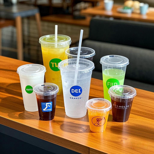 <span class=keywords><strong>JAN</strong></span> GOO - Vasos de Plástico Transparentes de 16oz y 20oz para Bebidas Frías, Café, Fiestas, Vasos de Plástico PET con Tapa - Product Image 4