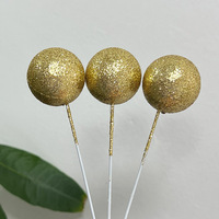 5 Stück/Packung 2cm 2,5cm 3cm 4cm Frohe Weihnachten Glitzerpuder Schaumstoff-Kuchendekoration Luxuriöse Schaumstoff-Kuchenkugeln Cupcake-Dekoration