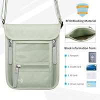 Dompet ramping keamanan pemblokir RFID, dengan tali penyandang leher, pemegang paspor, dompet leher perjalanan untuk pria dan wanita