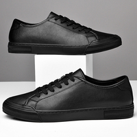 Chaussures décontractées en cuir pour hommes, baskets rétro plates de style skateboard, légères, confortables et tendance pour la marche