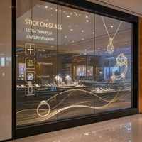 Film LED transparent adhésif pour vitrine de bijouterie, affichage publicitaire sur verre