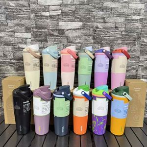 Owala Same Style Cross-Border 30oz <b>Portable</b> Insulated Cup 304 Stainless Steel Simple Dual Drinking Straw Car Cup - Product Image 5