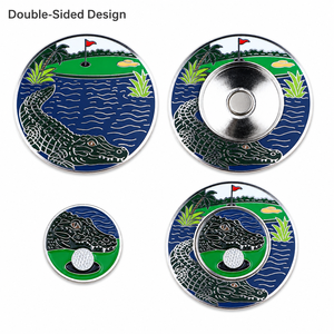 Marcador Magnético Creativo para Pelotas de Golf, Artesanía en Metal Esmaltado con Marcador Central Desmontable de 25 mm para Recuerdos de Club - Product Image 4