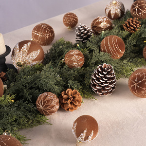 Christmas <b>Tree</b> Ceiling Hanging Flocking Ball Ornaments 6/8/10CM - Product Image 4