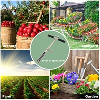 Sonde d'échantillonnage de sol en acier inoxydable avec poignée en T et pédale pour l'échantillonnage de sol dans les jardins, pelouses et fermes