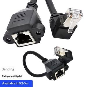 Gigabit <span class=keywords><strong>RJ45</strong></span> Ethernet-kabel Verlengkabel 90 °   Elbow koperen mannelijke naar vrouwelijke <span class=keywords><strong>RJ45</strong></span> breedbandverbinding netwerkkabel - Product Image 6